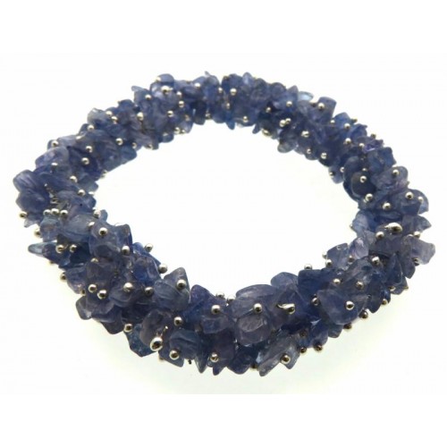 Fused Tanzanite Gemstone Chip Bracelet